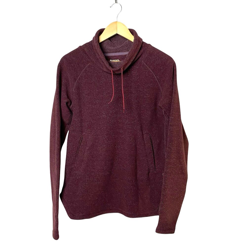 Simms Rivershed Sweater Womens S Mulberry Heather Cowl Neck Fleece Fishing